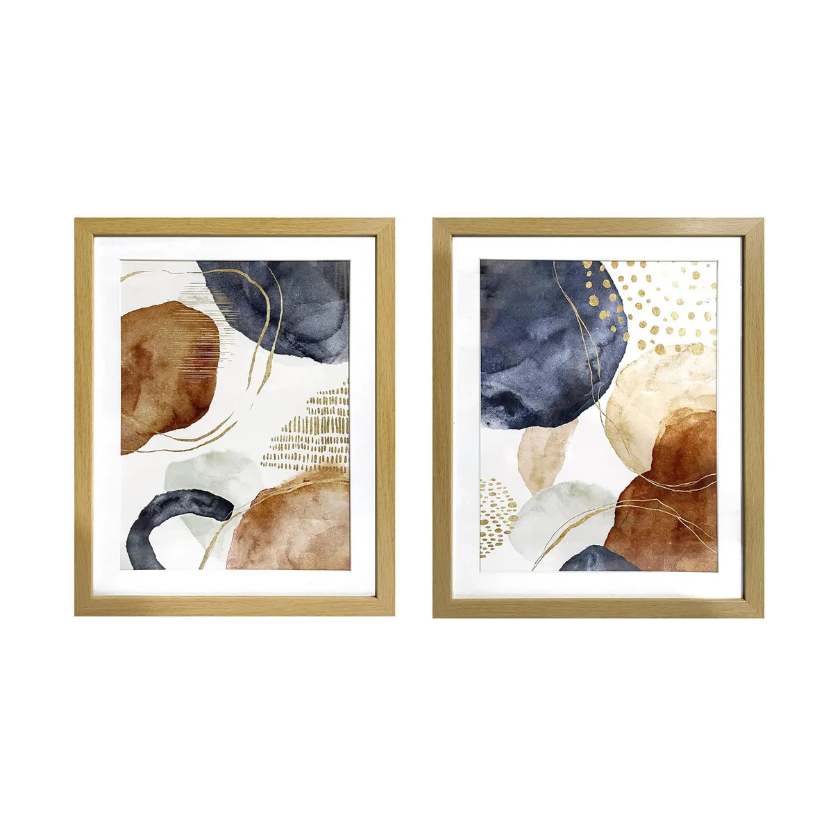 Set de 2 cuadros decorativos Geo de 33 x 43 cm, marca Just Home Collection - Foto Principal
