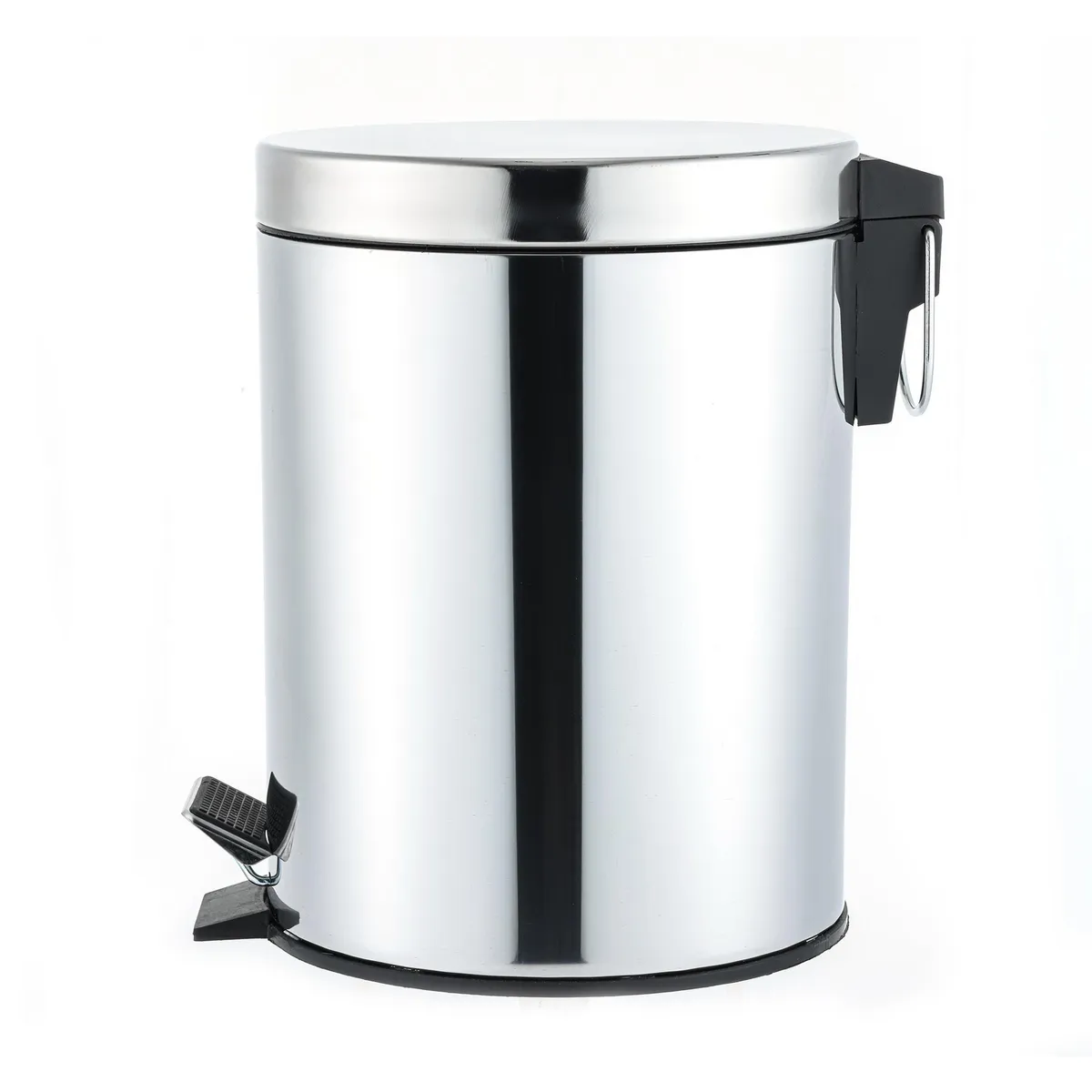 Just Home Collection - Set 2 Botes de Basura Metálicos con Pedal de 5L Plata