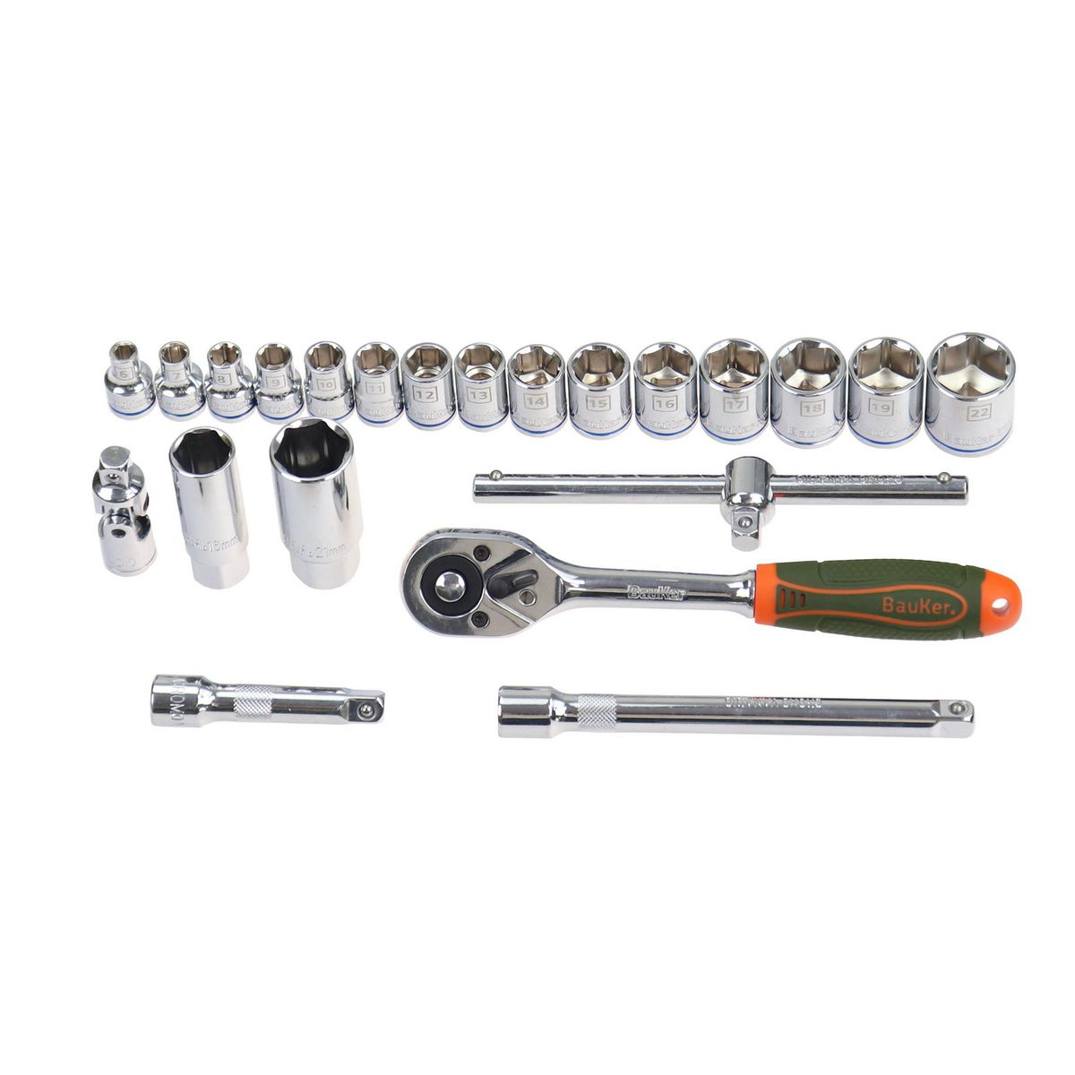 Set de Dados Mecánicos 22 pzas Bauker, marca Bauker - Foto Principal