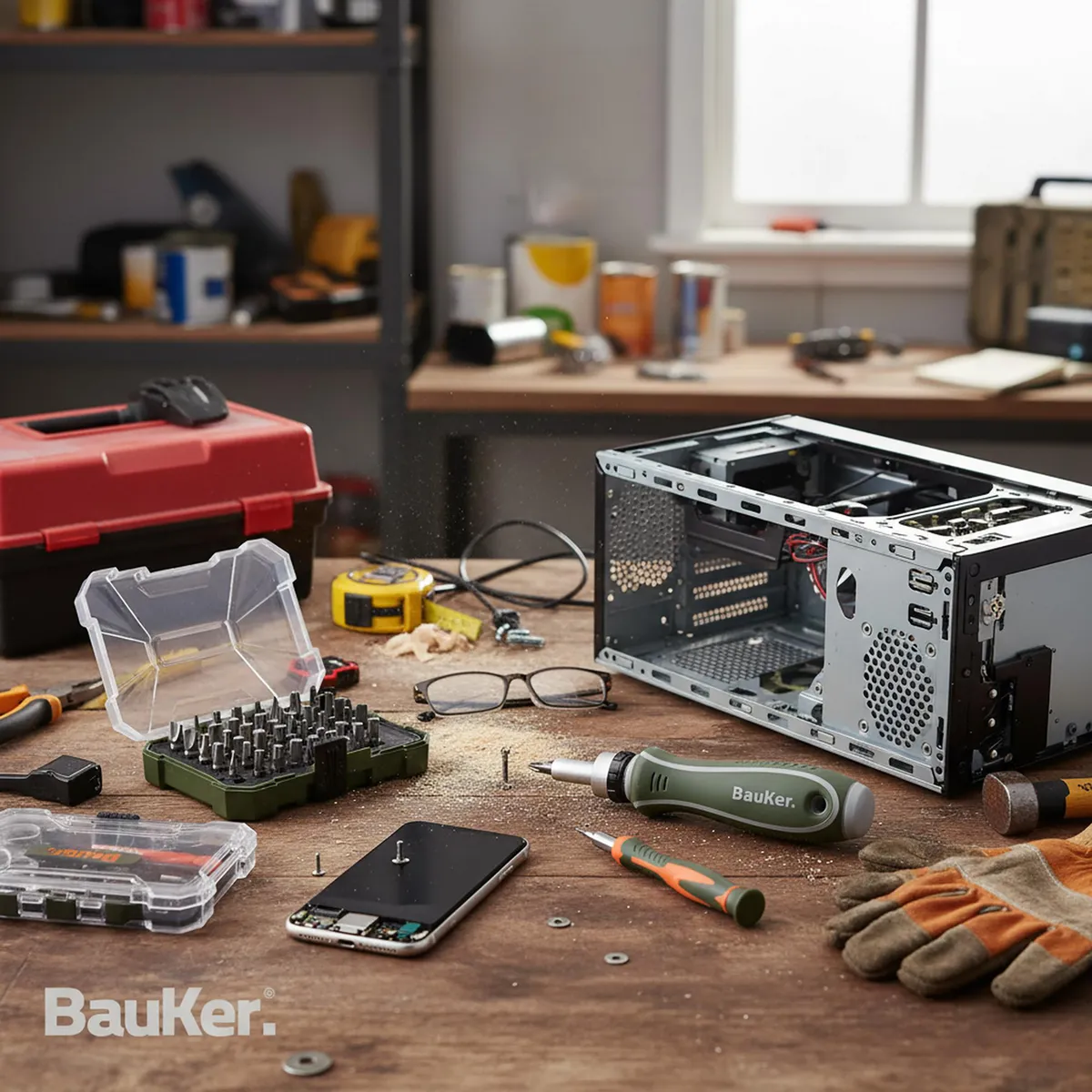  - Set de Desarmadores con Puntas de Precisión 61 Pzas Bauker