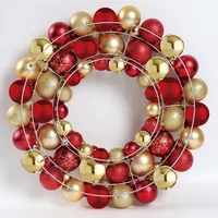 Corona con esferas Navidad rojo/dorado 50 cm