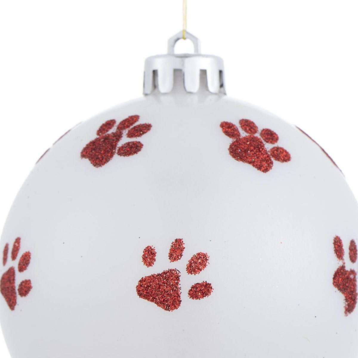 Set 2 Esferas Navideñas Huellas de Perro 8 cm, marca Dear Santa - Foto 2
