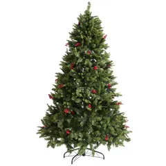 Árbol de Navidad LED con Bayas y Piñas 210 cm 1355 Ramas