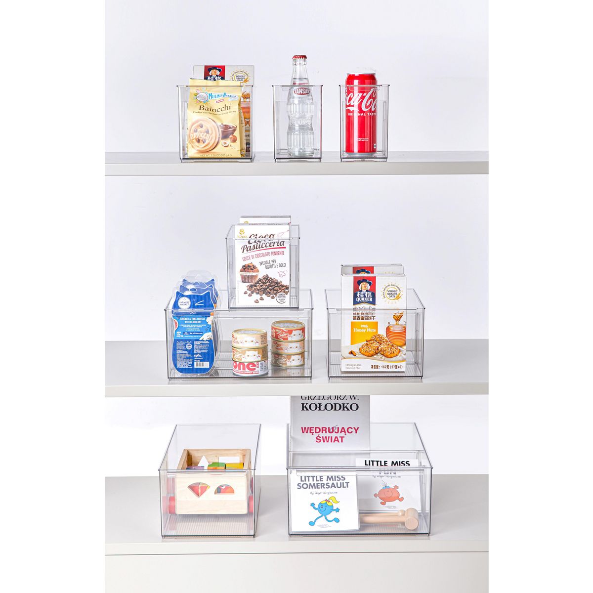 Caja organizanizadora transparente 20.3 x 26.8 x 15.1 cm, marca Just Home Collection - Foto 2