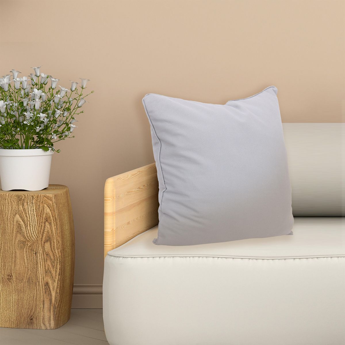 Just Home Collection - Cojín decorativo Urbano liso de 45 x 45 cm Gris