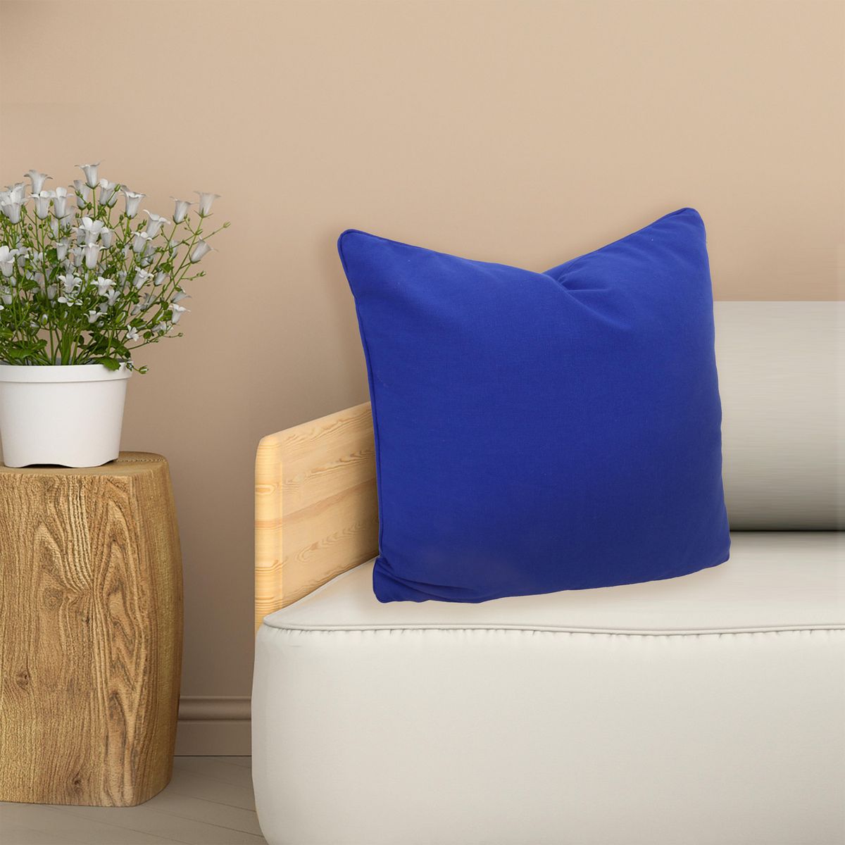 Cojín decorativo Clásico liso de 45 x 45 cm Azul, marca Just Home Collection - Foto 2