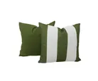 Kit de 2 cojines decorativos de 45 x 45 cm Verde/ Blanco