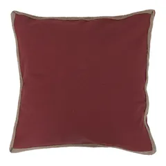 Cojín decorativo Boho yute de 50 x 50 cm Rojo