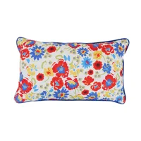 Cojín decorativo Clásico flores de 30 x 50 cm Multicolor