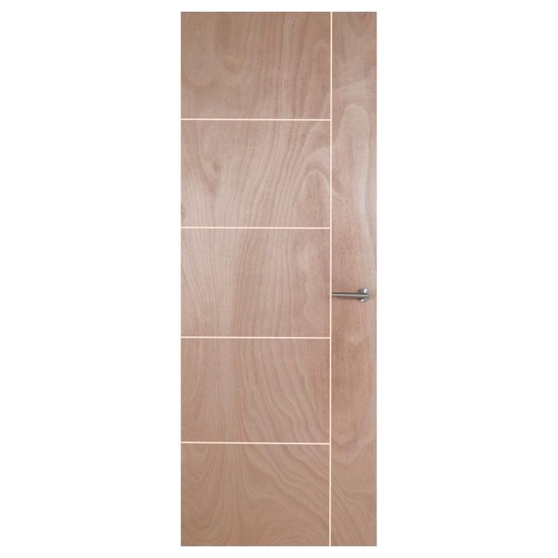 Provepuertas - Puerta MDF VER Okume de 70 x 213 cm Natural