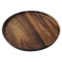 Plato de melamina redondo diseño madera 21 cm