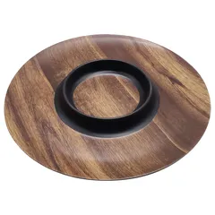 Plato chip and dip diseño madera / negro 38 cm