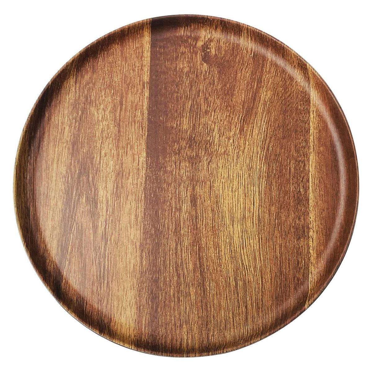 Plato redondo de melamina diseño madera, marca Just Home Collection - Foto Principal