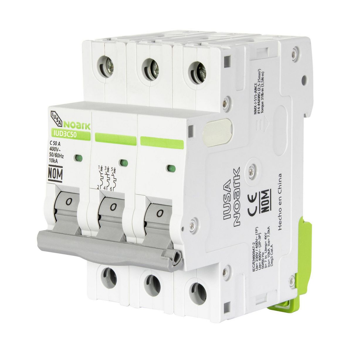 Interruptor Termomagnético DIN 3P 50A, marca Iusa - Foto 2