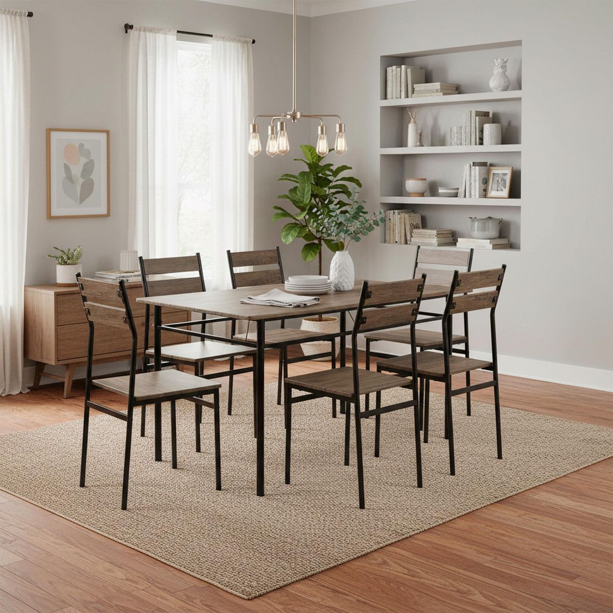 Comedor 6 Sillas Clásico 140x80x75 cm, marca Just Home Collection - Foto Principal