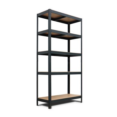 Estante de metal negro 5 niveles 90 x 180 x 40 cm