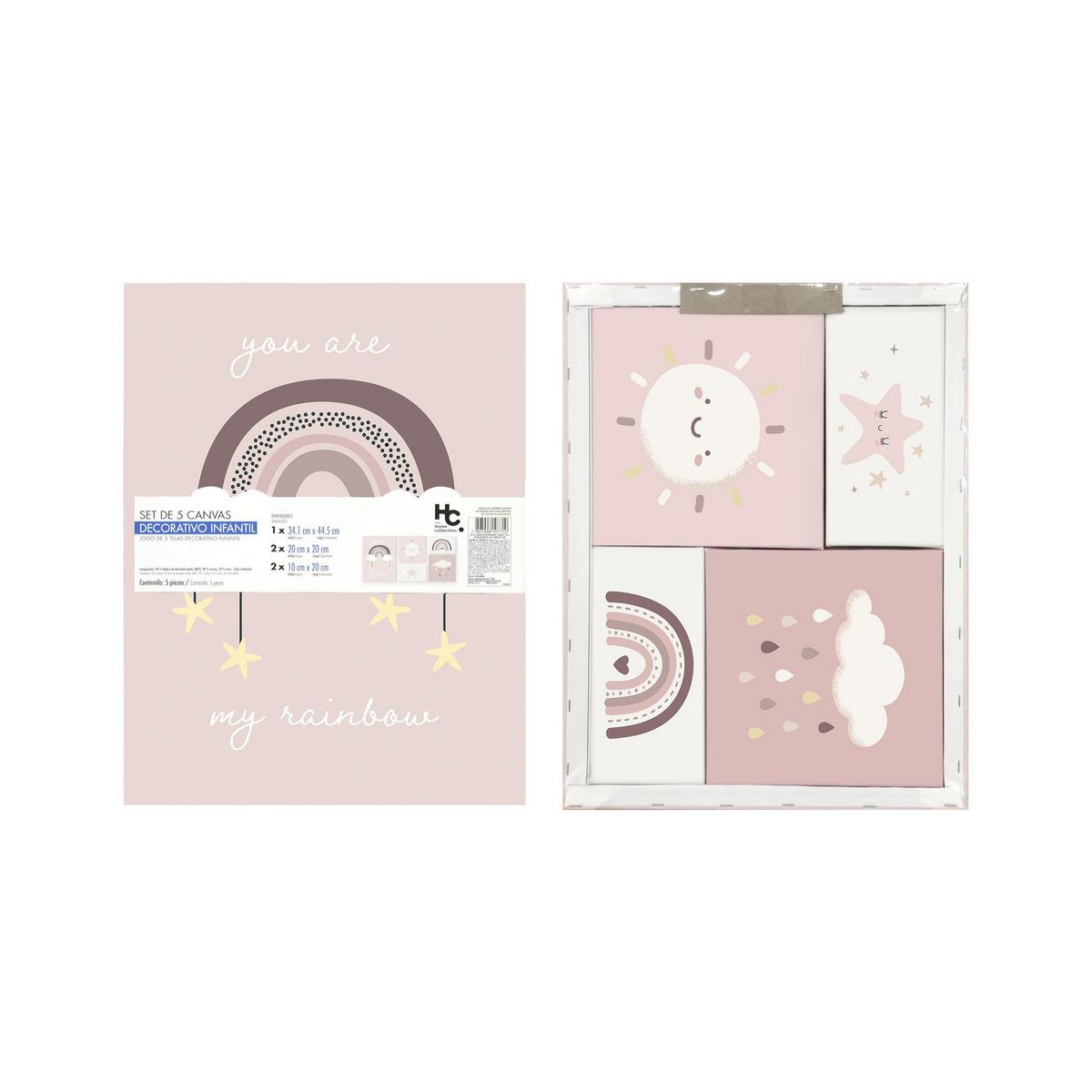 Set de 5 Cuadros Canvas Deco Girls, marca Just Home Collection - Foto 2
