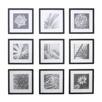 Set de 9 marcos para fotografías de 30 x 30 cm Negro