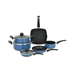 Batería de cocina 9 piezas azul