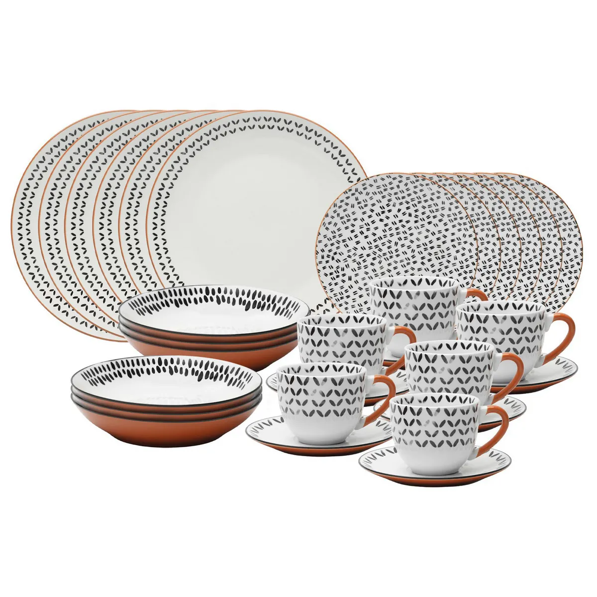 Just Home Collection - Juego de vajilla 30 piezas Francia