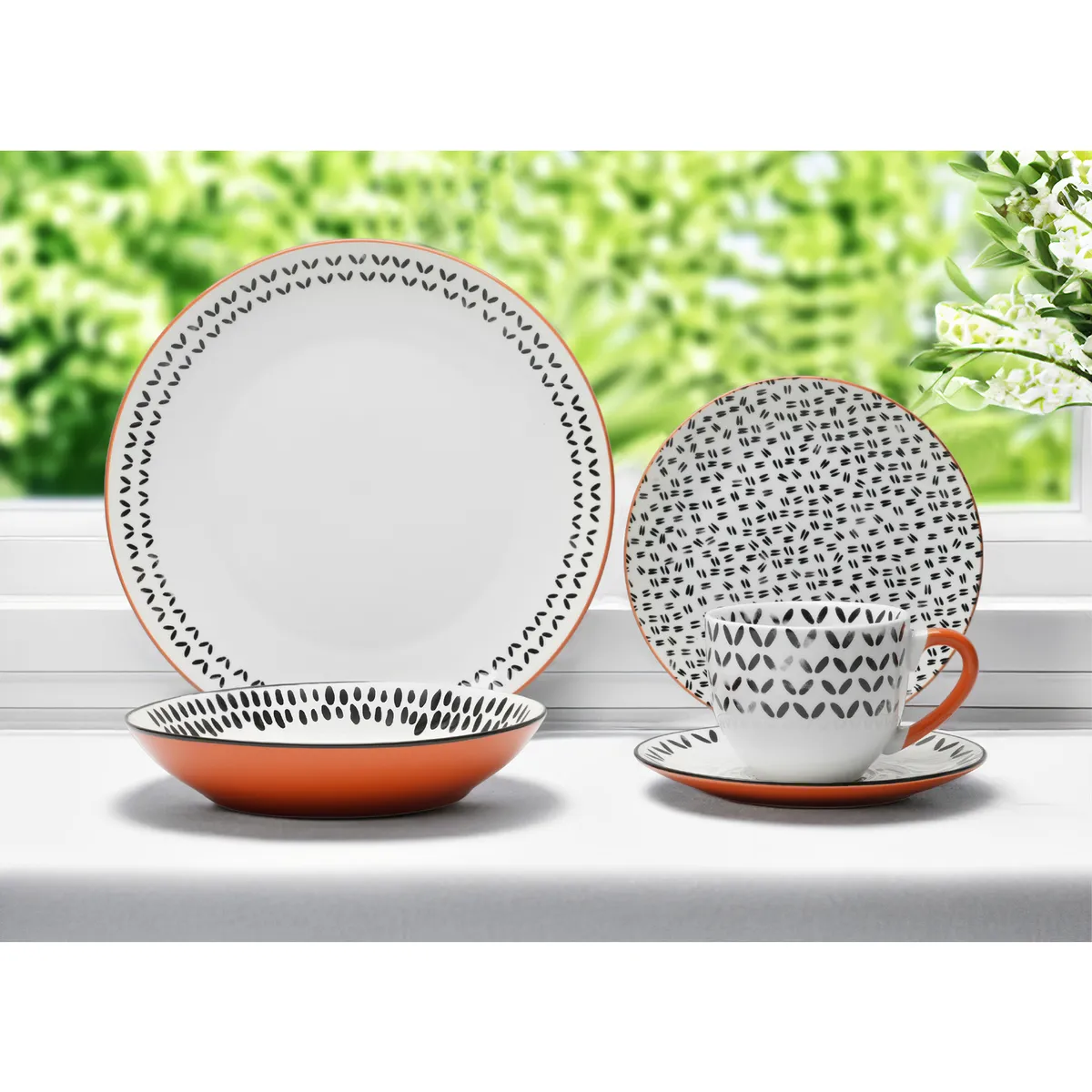 Just Home Collection - Juego de vajilla 30 piezas Francia