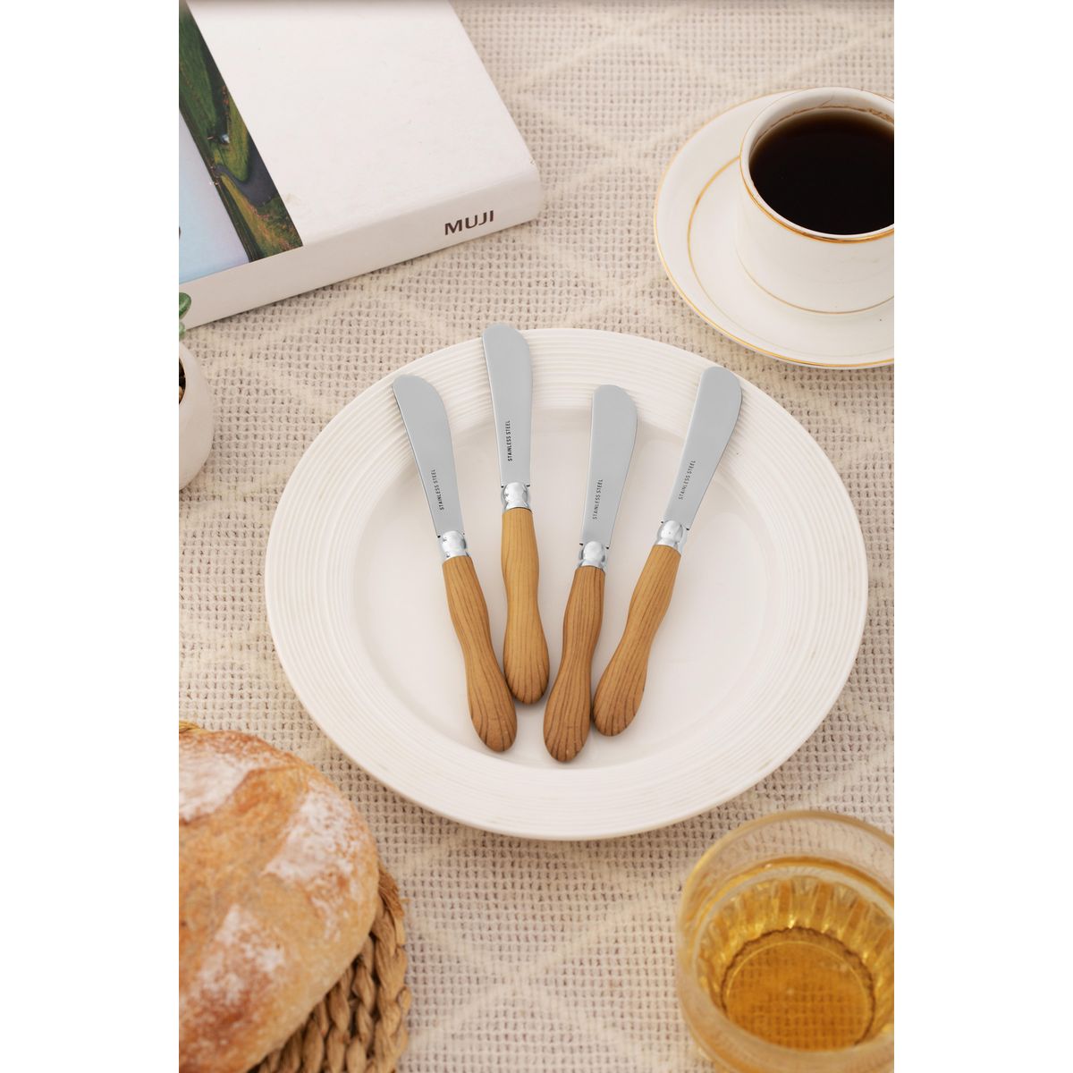 Just Home Collection - Juego cuchillos para mantequilla 4 piezas