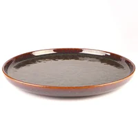 Plato redondo glaze brown 33 cm