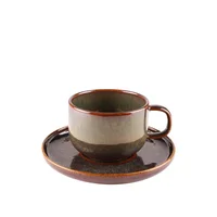 Set taza té + plato Glaze Brown
