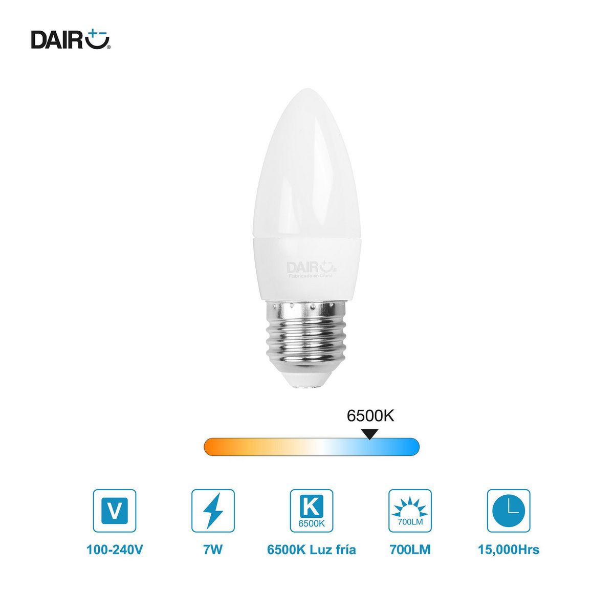 Led vela e27 7w lf dairu, marca Dairu - Foto Principal