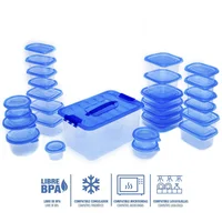 Set contenedores de plástico con tapa 54 pz