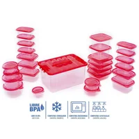 Set contenedores de plástico con tapa 54 pz