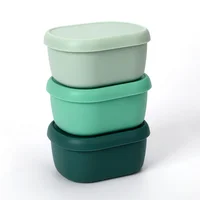 Set 3 contenedores silicona verde