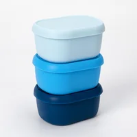 Set 3 contenedores silicona azul