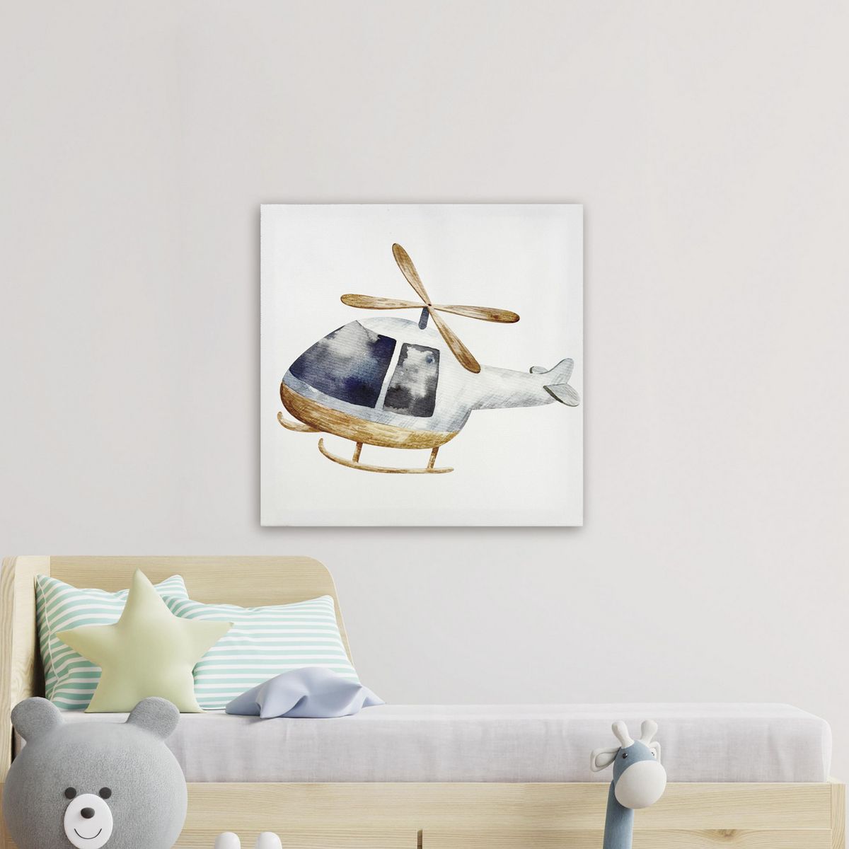 Just Home Collection - Canvas infantil helicóptero 30x30