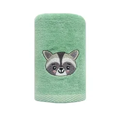 Toalla kids diseño mapache verde
