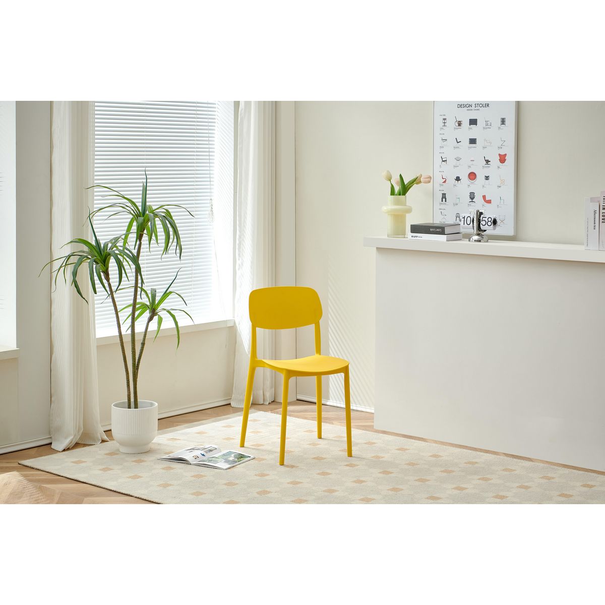 Just Home Collection - Silla Apilable Lady Amarillo