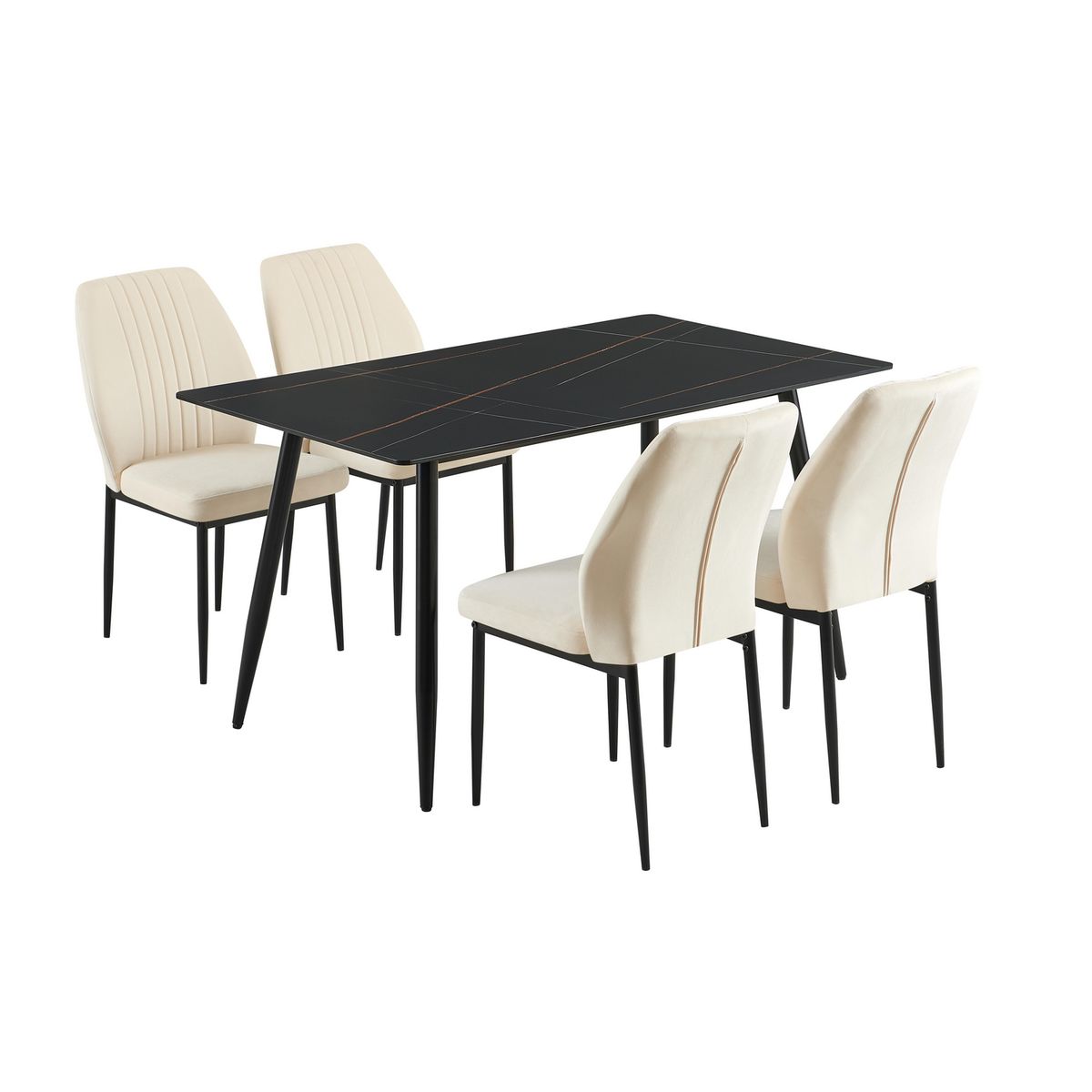 Just Home Collection - Comedor con 4 Sillas Mogani 100 X 100 cm