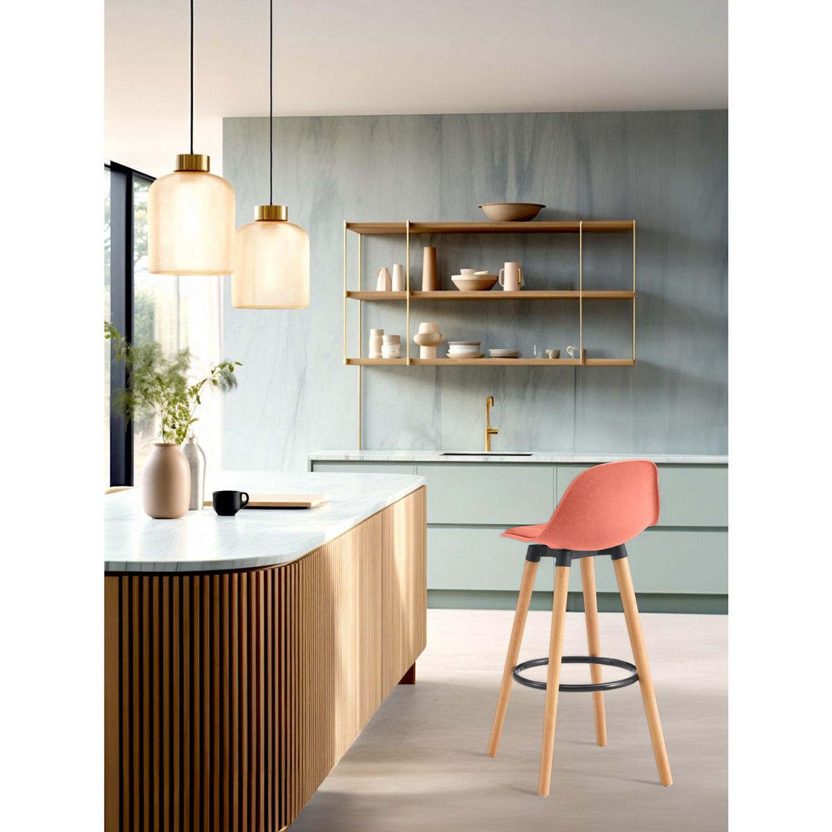 Just Home Collection - Silla Bar Frank Naranja