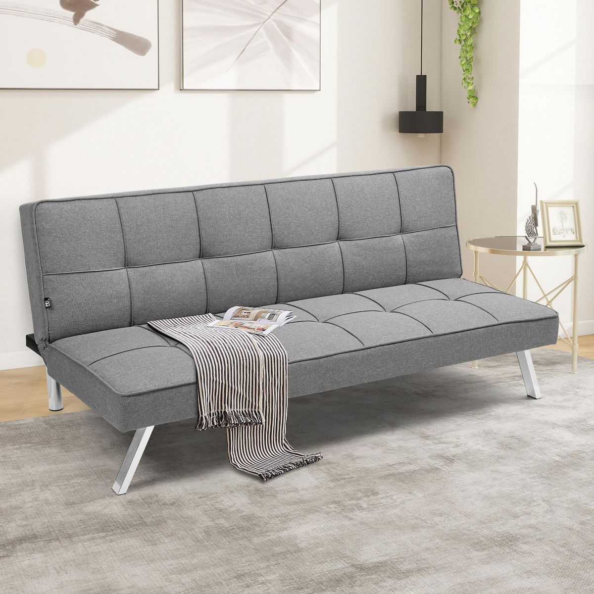 Just Home Collection - Futón Glarald Gris