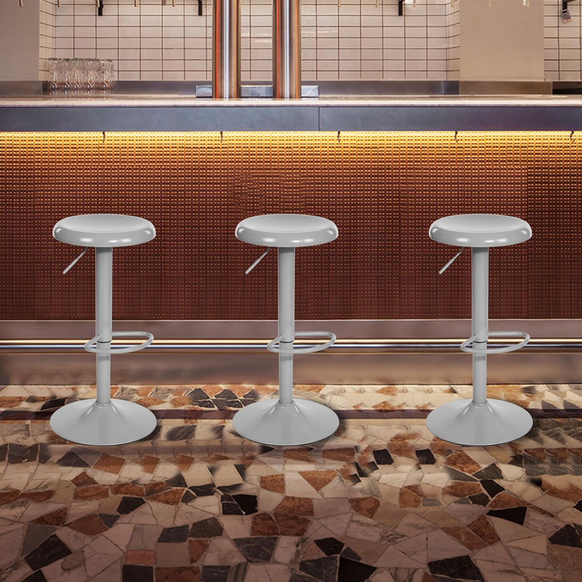 Just Home Collection - Silla de Bar Vora Gris