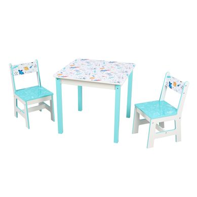 Set de Mesa con 2 Sillas Infantil Cohetes