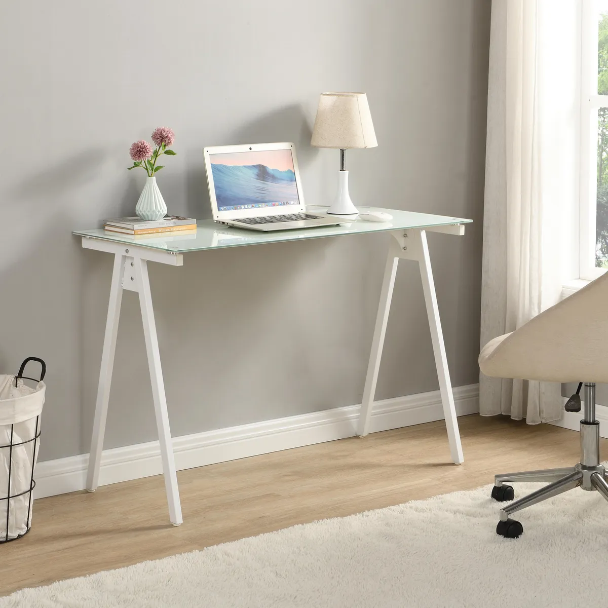 Just Home Collection - Escritorio de Vidrio Candes