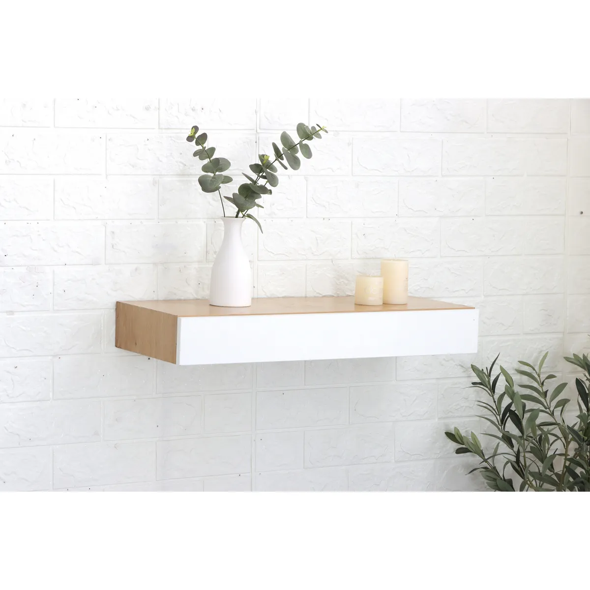 Just Home Collection - Repisa Cajón Roble/Blanco