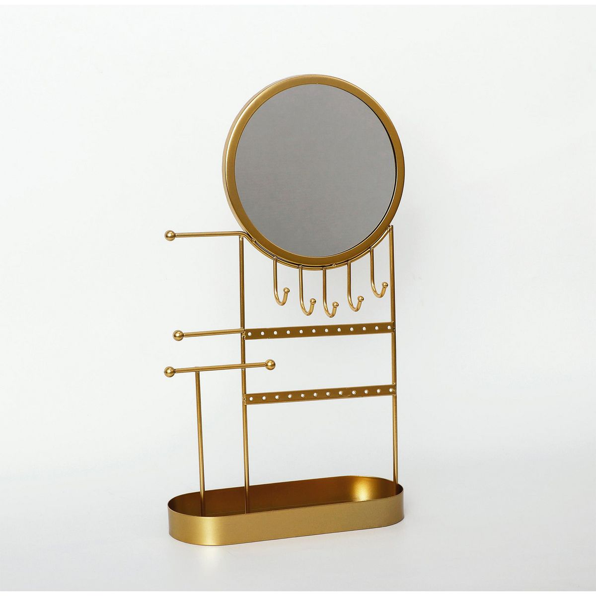 Rack Organizador de Joyas y Espejo Dorado, marca Just Home Collection - Foto Principal