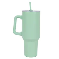 Termo Inoxidable con Popote Verde 1.2 L