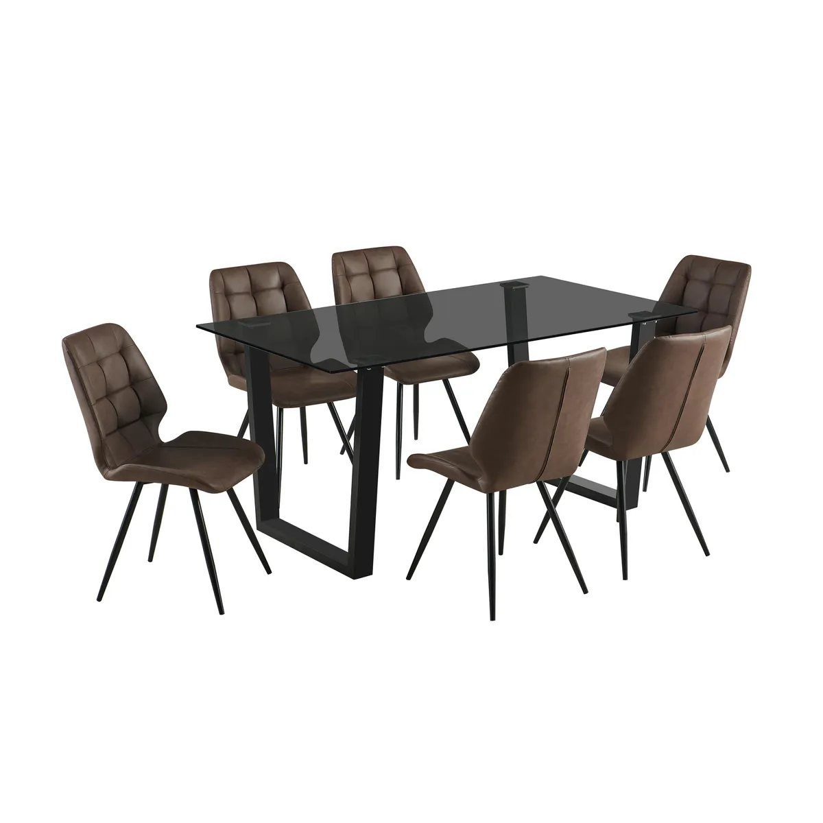 Just Home Collection - Set Comedor con 6 Sillas Pera 97 x 167 x 33 cm