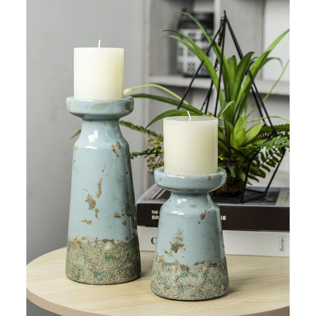 Portavela Terra Azul 11 x 28 cm, marca Just Home Collection - Foto 2