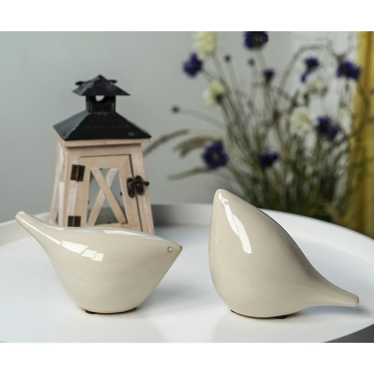 Just Home Collection - Pájaro de Decoración Blanco 14 x 8 x 12 cm