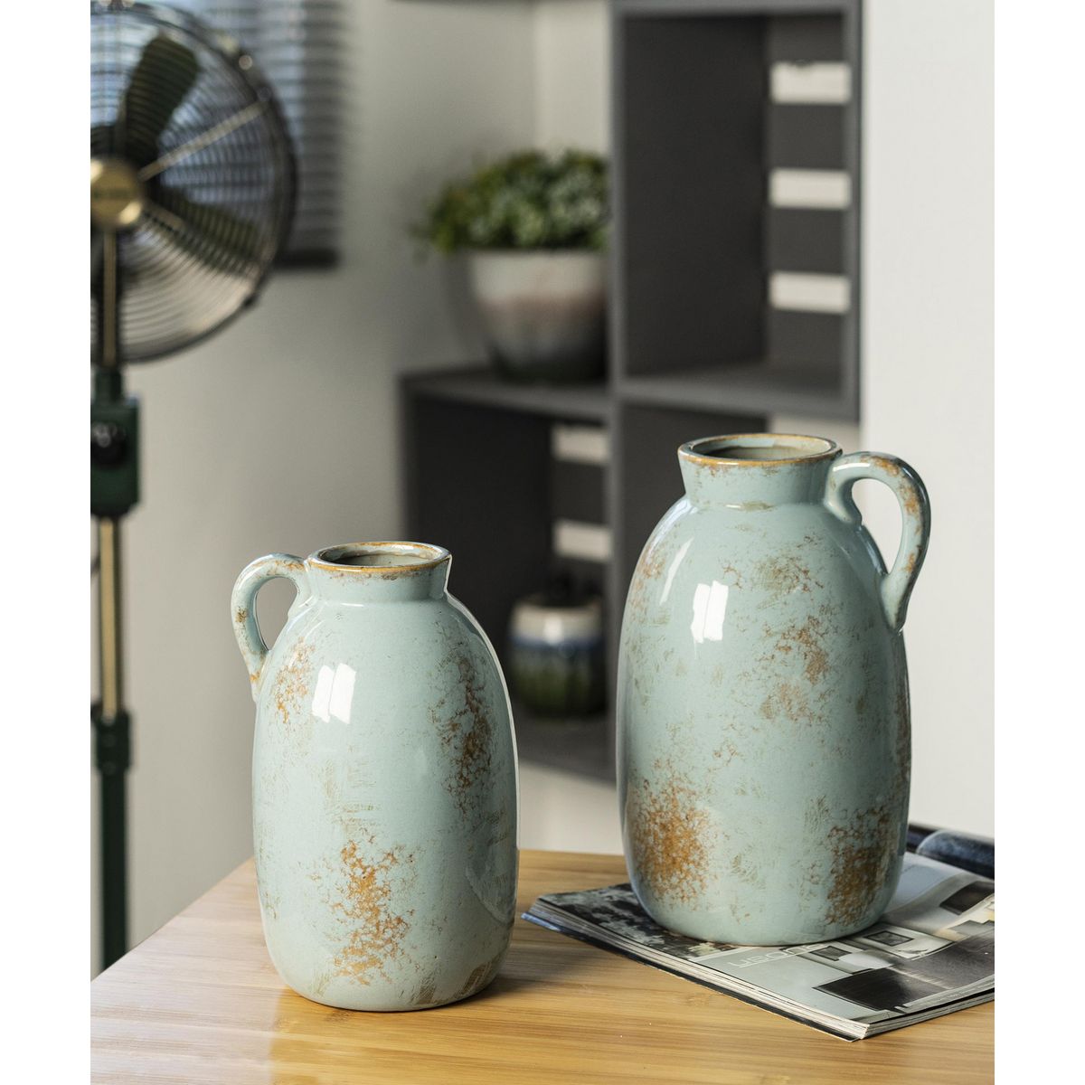 Just Home Collection - Jarrón Terra Celeste 18 x 27 cm