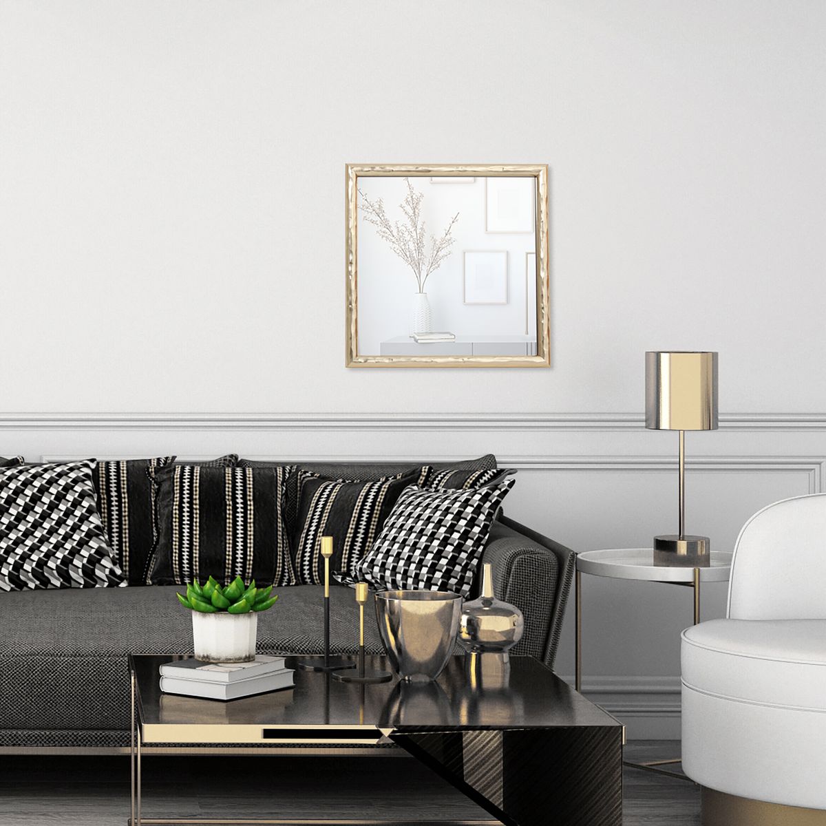 Just Home Collection - Espejo Basic Cuadrado Plata 30x30cm